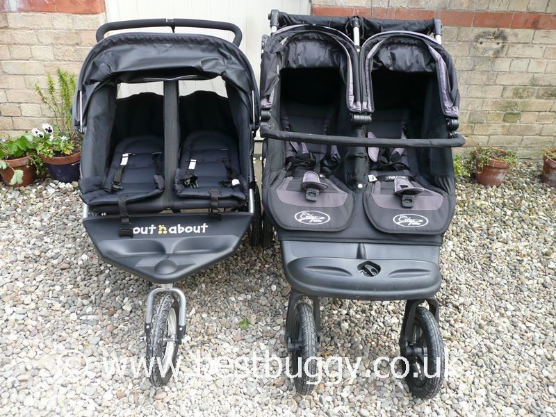 out and about twin pram